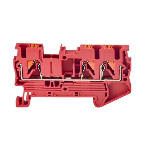 10 stücke PT 2,5 Doppel DIN Rail Terminal Blöcke 3-pin Push-in Frühling Schraubenlose Threading Draht Stecker(RED) von SHMKBDPF