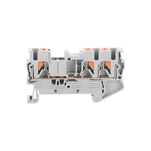 10-teiliger Klemmenblock for DIN-Schienenmontage PT 2.5-Twin 3-Leiter Push-In-Feder schraubenlose Durchführung Draht Leiter Drahtverbinder(GRAY) von SHMKBDPF