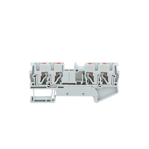 10er-Pack PT4-QU Push-In 4-Leiter-Doppeldurchführungsstecker PT 4 QUATTRO Draht Elektrischer Anschluss DIN-Schienenklemmen PT 4-QU(PT4-QU GRAY) von SHMKBDPF