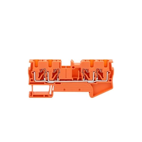 10er-Pack PT4-QU Push-In 4-Leiter-Doppeldurchführungsstecker PT 4 QUATTRO Draht Elektrischer Anschluss DIN-Schienenklemmen PT 4-QU(PT4-QU ORANGE) von SHMKBDPF