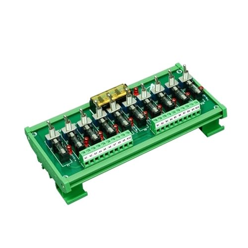 12V 24V Stromverteilung 16-Wege-Sicherungskasten Klemmenblock mit Schalter for Stromverdrahtung LED-Schalter(HL-FU-SWITCH-10CH,Fuse 2A) von SHMKBDPF