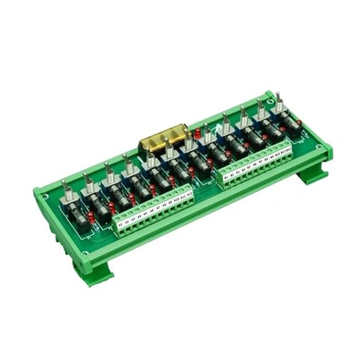 12V 24V Stromverteilung 16-Wege-Sicherungskasten Klemmenblock mit Schalter for Stromverdrahtung LED-Schalter(HL-FU-SWITCH-12CH,Fuse 3A) von SHMKBDPF