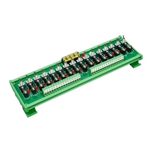 12V 24V Stromverteilung 16-Wege-Sicherungskasten Klemmenblock mit Schalter for Stromverdrahtung LED-Schalter(HL-FU-SWITCH-16CH,Fuse 4A) von SHMKBDPF
