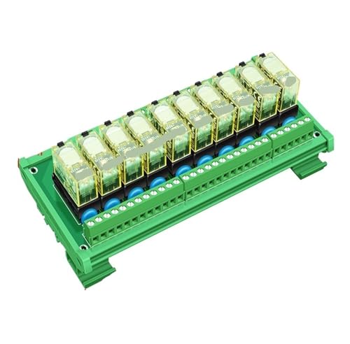 AC-Eingangsrelaismodul AC 110 V oder 220 V Schlanke DIN-Schienenmontage 12 Ampere DPDT-Leistungsrelais-Schnittstellenmodul(10 Channels,Input 110VAC) von SHMKBDPF