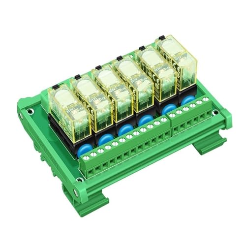 AC-Eingangsrelaismodul AC 110 V oder 220 V Schlanke DIN-Schienenmontage 12 Ampere DPDT-Leistungsrelais-Schnittstellenmodul(6 Channels,Input 220VAC) von SHMKBDPF