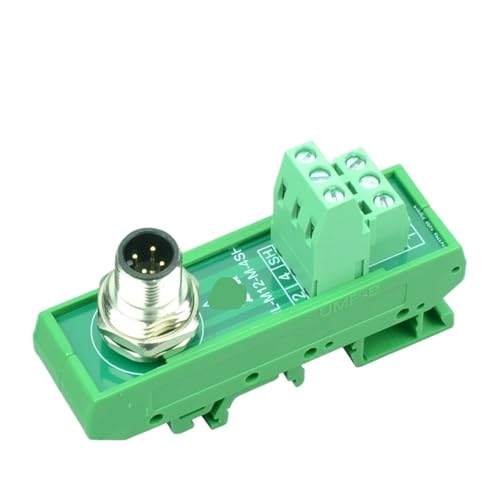 DIN-Schienenmontage-Flanschbuchse auf Schraubklemmenblock M12 16 mm 2 3 4 5 6 8 12 17 Pin-Sensoranschluss mit Abschirmung(HL-M12-M-4SH) von SHMKBDPF