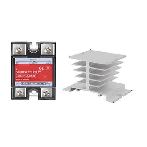 Halbleiterrelais MGR-1 A48100 SSR-100AA 100A 70-280VAC 24-480VAC AC-AC einphasiges Halbleiterrelais(Relay and heat sink) von SHMKBDPF