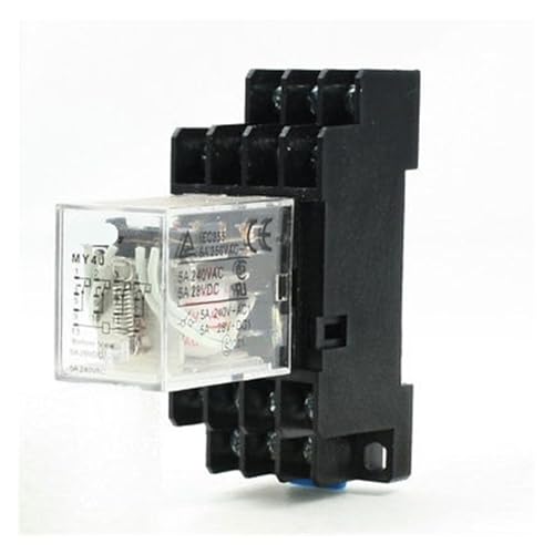 MY4J AC 12V Spule 5A elektromagnetisches Relais 14 Pin 4PDT 4 NO 4 NC mit Sockelsockel von SHMKBDPF
