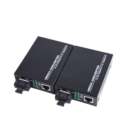 SHMKBDPF 1 Paar Gigabit-Glasfaser-Medienkonverter-Switch 1000M Singlemode Multimode UPC/APC 2 SC-Ports auf 1 RJ45(Multimode) von SHMKBDPF