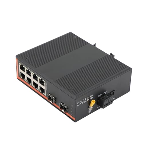SHMKBDPF 1 STÜCKE Gigabit SFP Industriellen Medienkonverter 2 SFP zu 2/4/8 RJ45 Glasfaser-switch(2 SFP to 8 RJ45) von SHMKBDPF