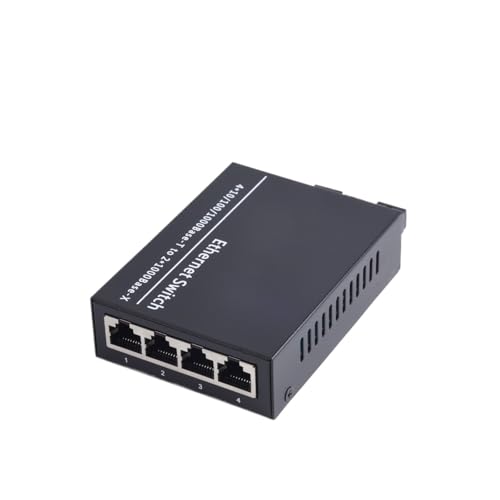SHMKBDPF 1 x Gigabit-Glasfaser-Medienkonverter-Switch, Singlemode, 2 Glasfasern auf 4 RJ45 UPC/APC SC-Ports(2Pcs 100M Converter) von SHMKBDPF