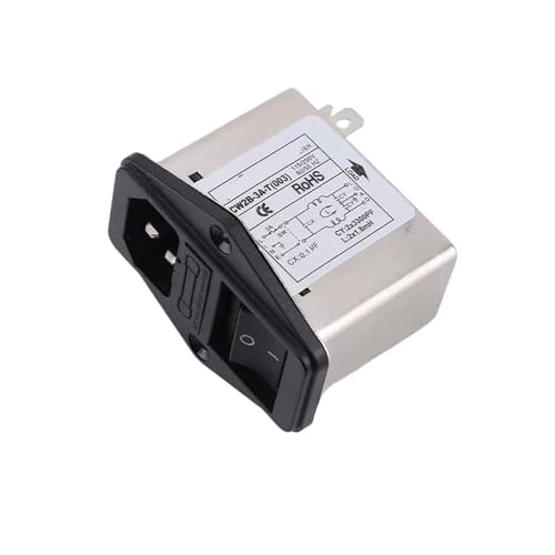 SHMKBDPF CW2B-10A-T 003 Einphasen-AC-Steckdose, Netzfilter, störungsfrei, 220 V, schwarzer Schalter mit Sicherung(CW2B-3A-T 003) von SHMKBDPF