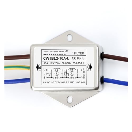 SHMKBDPF EMI-Netzfilter CW1BL2-10A-L040 3A6A10A bedrahtet 220VAC zweistufiger einphasiger Wechselstrom(CW1BL2-10A-L) von SHMKBDPF