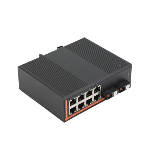 SHMKBDPF Gigabit 2 optisch 8 elektrisch 1000Mbps Einzelfaser Singlemode SC/SFP Glasfaser-Transceiver(2 SC to 8 RJ45) von SHMKBDPF