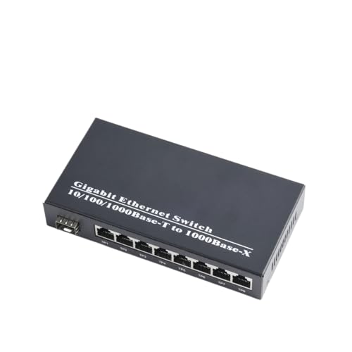 SHMKBDPF Gigabit SFP Medienkonverter 1 SFP zu 1/2/4/8 RJ45 Transceiver Modul 10/100/100 0M Glasfaser-Switch(1 SFP to 8 RJ45) von SHMKBDPF