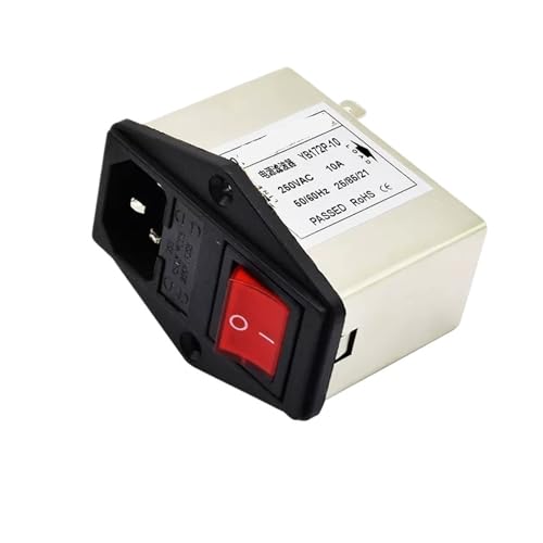 SHMKBDPF YB172P-1A/3A/6A/10A Steckdose + Doppelsicherung + Rotlicht-Schaltnetzteilfilter 220V/250V(YB172P-10A) von SHMKBDPF