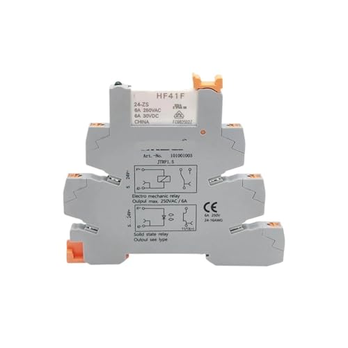 Ultradünner Relaismodul-Steckverbinder HF 41F Push-in-DIN-Schienenklemmenblockhalter TRP1.5 mit Miniatur-Leistungsrelaissockel TRP 1.5(With 24V Relay) von SHMKBDPF