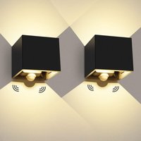 Shmshng - 12w led Außenwandleuchte Bewegungsmelder 2 Stück Innenwandleuchten 3000k Außenwandleuchte mit einstellbarem Abstrahlwinkel led Wandleuchten von SHMSHNG