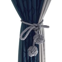 Shmshng - 2er-Set Vorhang-Raffhalter mit zwei Kugeln, handgefertigt, geflochtenes Seil, Vorhang-Raffhalter aus Hanf, rustikaler Stil, schickes Shmshng - 2er-Set Vorhang-Raffhalter mit zwei Kugeln, handgefertigt, geflochtenes Seil, Vorhang-Raffhalter aus Hanf, rustikaler Stil, schickes von SHMSHNG