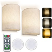 Shmshng - 2er-Set dimmbare Wandleuchten für den Innenbereich, wiederaufladbare Wandleuchte, beiger Stoffschirm für Schlafzimmer, Wohnzimmer, Shmshng - 2er-Set dimmbare Wandleuchten für den Innenbereich, wiederaufladbare Wandleuchte, beiger Stoffschirm für Schlafzimmer, Wohnzimmer, von SHMSHNG