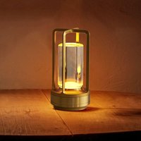 Ambientec Touch Wiederaufladbare Nachttischlampe mit RGB-Fernbedienung, japanischer Stil, 2600 mAh, Gold – RWBedside Lamp von SHMSHNG
