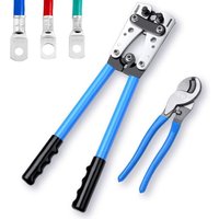 Shmshng - Crimpzange für 6-50mm² Kabel Batterieklemmen, Professionelle verstellbare Mehrschicht-Crimpzange mit Kabelschneider - RWCable Cutter Shmshng - Crimpzange für 6-50mm² Kabel Batterieklemmen, Professionelle verstellbare Mehrschicht-Crimpzange mit Kabelschneider - RWCable Cutter von SHMSHNG