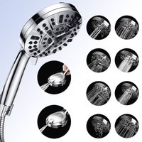 Shmshng - Rabatt Duschkopf - Mit Hochdruck-Handbrause, 8 Sprüheinstellungen + 2 leistungsstarke Sprühmodi Duschkopf mit 1,5 m Edelstahlschlauch - rw Shmshng - Rabatt Duschkopf - Mit Hochdruck-Handbrause, 8 Sprüheinstellungen + 2 leistungsstarke Sprühmodi Duschkopf mit 1,5 m Edelstahlschlauch - rw von SHMSHNG