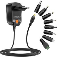 Shmshng - Universeller AC-DC-Netzadapter 3 v 4,5 v 5 v 6 v 7,5 v 9 v 12 v 1 a Schaltnetzteil-Transformator mit 8 DC-Anschlüssen für von SHMSHNG