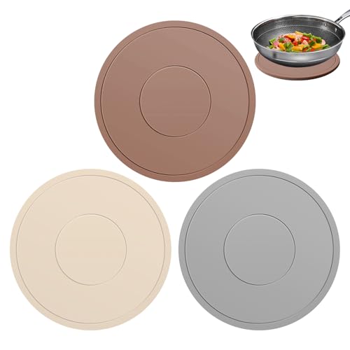 Topfuntersetzer Silikon, Untersetzer-Set (22cm 3 Stück), Multifunktional Runde Pfannenuntersetzer, Topfuntersetzer Hitzebeständig, rutschfest Teller Untersetzer, Wiederverwendbar und Waschbar von SHMSHNG