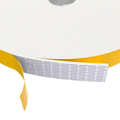 Dichtungsband Selbstklebend für Türen Fenster, 20mm(B) x3mm(D)/10m(L) Türdichtung Selbstklebendes Fensterdichtung Gummi Schaum Siegel Anti-Kollision Streifen Schalldämmung Dichtungsband Weiß von SHOCHX