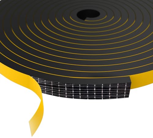 Dichtungsband Selbstklebend für Türen Fenster, 25mm(B) x20mm(D)/4m(L) Türdichtung Selbstklebendes Fensterdichtung Gummi Schaum Siegel Anti-Kollision Streifen Schalldämmung Dichtungsband Schwarz von SHOCHX