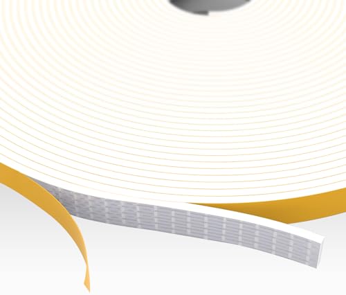 Dichtungsband Selbstklebend für Türen Fenster, 6mm(B) x1.5mm(D)/20m(L) Türdichtung Selbstklebendes Fensterdichtung Gummi Schaum Siegel Anti-Kollision Streifen Schalldämmung Dichtungsband Weiß von SHOCHX