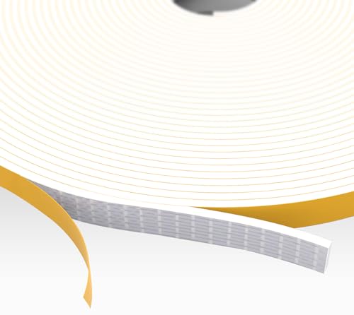 Dichtungsband Selbstklebend für Türen Fenster, 6mm(B) x3mm(D)/20m(L) Türdichtung Selbstklebendes Fensterdichtung Gummi Schaum Siegel Anti-Kollision Streifen Schalldämmung Dichtungsband Weiß von SHOCHX