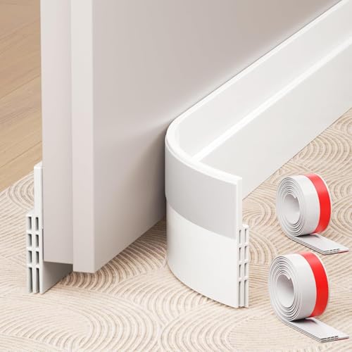 Türdichtung Zugluftstopper für Türen 2M Weiß, Türdichtung Selbstklebend für Energie Sparen, Luftzugstopper für Türen, Tür Zugluftstopper Ideal Auch als Schallschutz, Kälteschutz Türdichtung Zugluftstopper für Türen 2M Weiß, Türdichtung Selbstklebend für Energie Sparen, Luftzugstopper für Türen, Tür Zugluftstopper Ideal Auch als Schallschutz, Kälteschutz von SHOCHX
