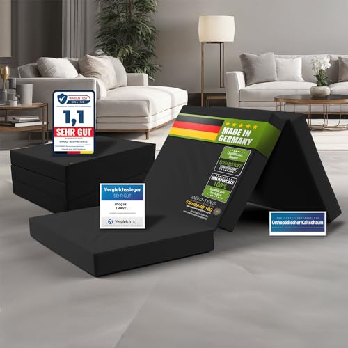 SHOGAZI Klappmatratze 90x200 x 12 cm, Gästematratze klappbar Made in Germany, Faltmatratze VERGLEICHSSIEGER, ultimativer Schlafkomfort, einfaches Waschen, Faltbare Matratze (Anthrazit) SHOGAZI Klappmatratze 90x200 x 12 cm, Gästematratze klappbar Made in Germany, Faltmatratze VERGLEICHSSIEGER, ultimativer Schlafkomfort, einfaches Waschen, Faltbare Matratze (Anthrazit) von SHOGAZI