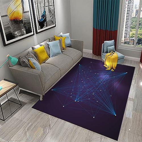 SHOMEY 3D Teppich Dunkelviolette Sterne 120x170 cm Boden Matte Wohnzimmer Area Teppiche Weiche Schlafzimmer Teppich Für Kinder Jungen Mädchen Toilettenmatte Toormat von SHOMEY