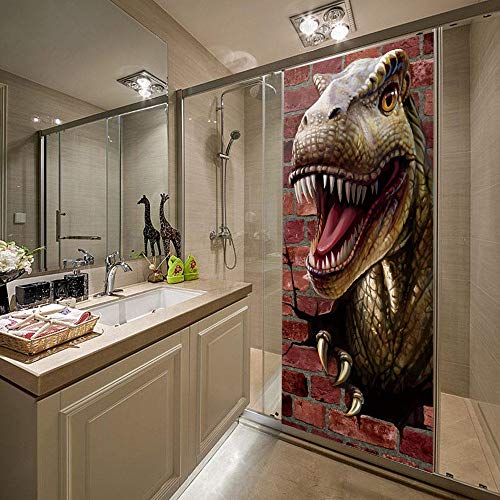 SHOMEY 3D Türaufkleber Dinosaurier 80 x 210 cm Türtapete selbstklebend TürPoster, Fototapete Poster Tapete Aufkleber DIY Wandbild PVC Wasserdichte Tapete von SHOMEY
