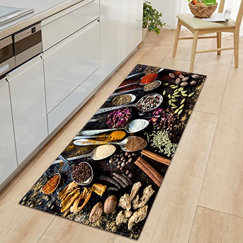 SHOMEY Küchenläufer Gewürze 60x150 cm Weiches Küchenmatte Küchenteppich, Wasser aufnehmen Küche Matten Fußmatte Teppich von SHOMEY