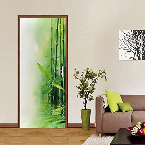 SHOMEY Türaufkleber Türtapete Selbstklebend Bambus 90 x 200 cm 3D Türposter Fototapete Türfolie wasserdichte Abnehmbare Türtapete Innentür Schlafzimmer Home Deko von SHOMEY