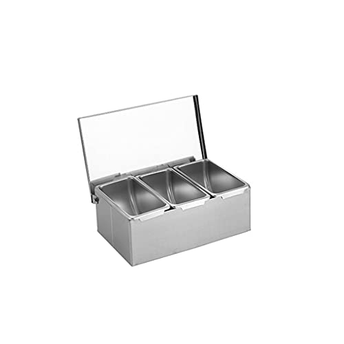 Behälter Edelstahl Aufbewahrungsbox Stahlbox Fächer Haushalt 3-Gitter Mit Deckel Aufbewahrungsbox Glas Reisebehälter Mit Deckel Aufbewahrungsbox Mit Quadratischem Deckel von SHOOYIO
