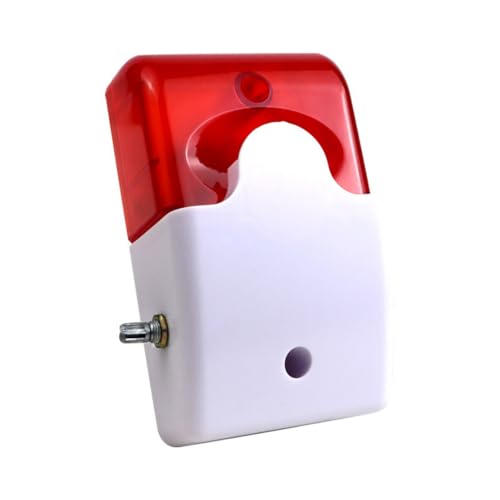Sicherheitswarngerät zum Anschrauben, 110 dB, lauter Alarm mit LED-Licht, einstellbare Lautstärke, Außenalarm, Sicherheitsalarm für Haus von SHOOYIO