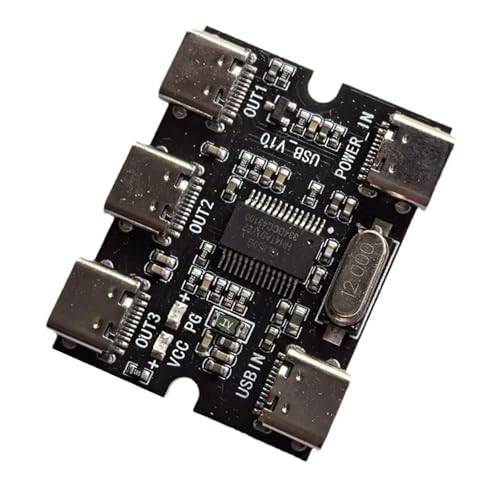 USB-Erweiterungsmodul-Adapter, 1 Eingang, 3 Ausgänge, mit Netzanschluss für effizientes Gerät, zum Aufladen von Tablets, Laptop, USB-C-Adapter für Zuhause und Büro von SHOOYIO