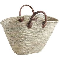 Shop-story - Geflochtener Korb Strandtasche aus natürlichen Palmblättern mit Ledergriffen von SHOP-STORY