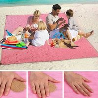 Shop-story - sand free mat : Strandtuch Anti-Sand Handtuch mit Haken - 150 x 200 cm Rosa - Rose von SHOP-STORY