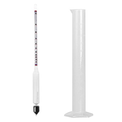 SHOTAY Hydrometer Tester Vintage Messflasche Set Werkzeuge Alkoholmesser Alkoholmesser Weinkonzentrationsmesser 0-100 Hydrometer Alkohol Werkzeuge Klar von SHOTAY