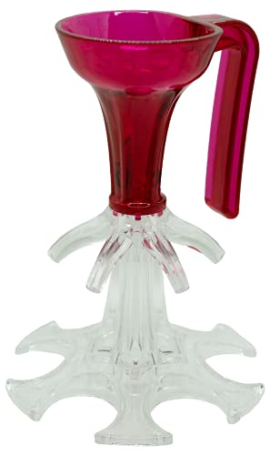 SHOTY® dein Kleiner Barkeeper inkl. Pinnchen - Schnaps Ausgießer - Schnapsspender - Schnaps Geschenk - Schnapshalter - Schnapsverteiler (Pink/Transparent) von SHOTY