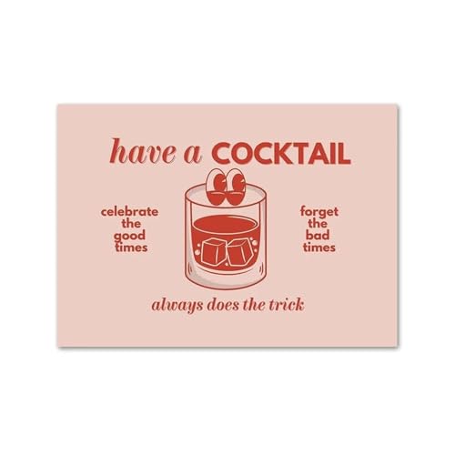SHOUXI Moderne Kunst Poster Set Cocktail Obst Blume Spiel Zitate Wand Kunst Leinwand Malerei Keine Rahmen Nordic Poster Drucke Bilder Für Wohnzimmer Dekor(E,30x40cm) von SHOUXI