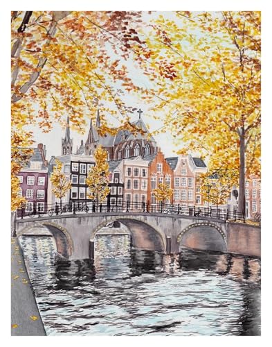 SHOUXI Moderne Kunst Poster Set Herbst Maple Leaf Poster Und Drucke Urban Architektur Landschaft Leinwand Malerei Wand Kunst Bilder Home Bar Zimmer Dekoration(F,40x60cm) von SHOUXI
