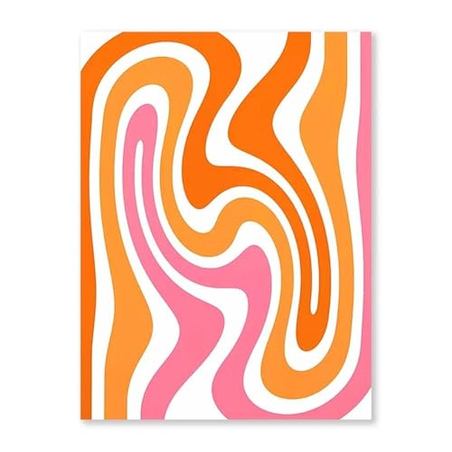 SHOUXI Moderne Kunst Poster Set Rosa Orange Bunte Leinwand Malerei Kein Rahmen Erdbeere Zitrone Poster Moderne Avantgarde Mädchen Schlafzimmer Dekorative Wandkunst(F,60X90cm) von SHOUXI