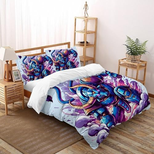 SHOVERKD Cyber Rinder Steppbrett Set 3D Effekt Wild Lund Tiere Für Teens, Mikrofaser Polyester Mit Verstecktem Reißverschluss 3Pcs Inkl. Kissenbezug King（220x240cm） von SHOVERKD